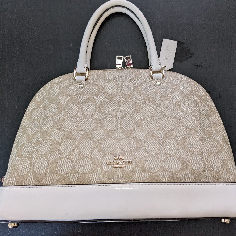 Coach Ivory Tan Logo Satchel